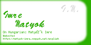 imre matyok business card